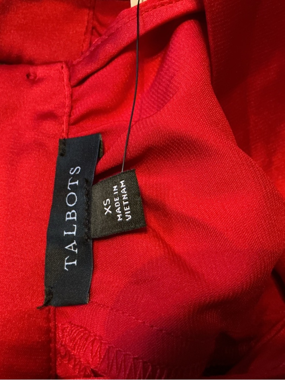 Talbots Red Keyhole Mock-Neck Blouse - Picture 14 of 15